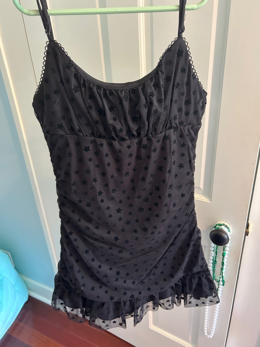 Altar'd State Black Star-Print Mini Dress